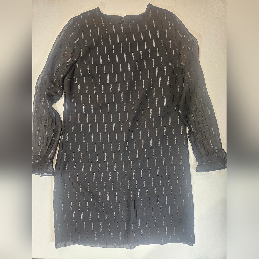 Banana Republic Dress Womens Size 4 Black Silver Sparkle Evening‎ Cocktail Wear